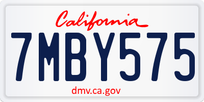 CA license plate 7MBY575