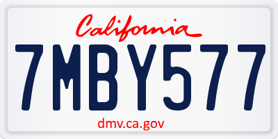 CA license plate 7MBY577