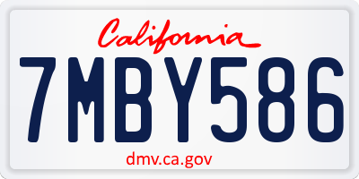 CA license plate 7MBY586