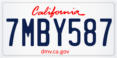 CA license plate 7MBY587