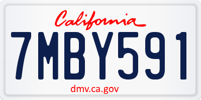 CA license plate 7MBY591