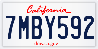 CA license plate 7MBY592