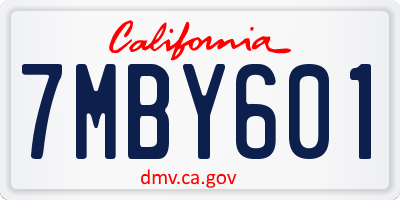 CA license plate 7MBY601