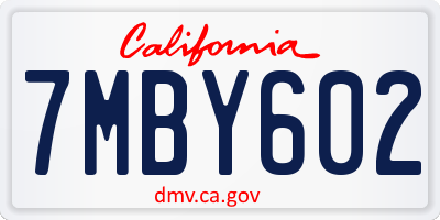 CA license plate 7MBY602