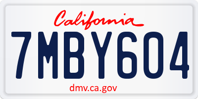 CA license plate 7MBY604