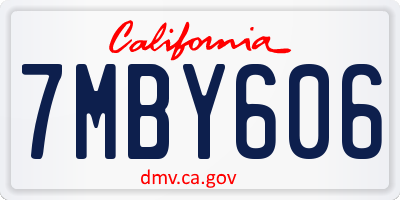 CA license plate 7MBY606