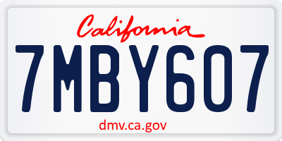 CA license plate 7MBY607
