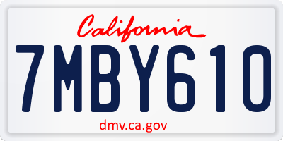 CA license plate 7MBY610