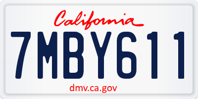 CA license plate 7MBY611