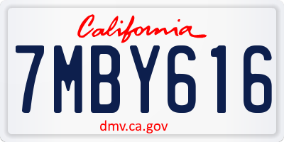 CA license plate 7MBY616