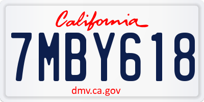 CA license plate 7MBY618