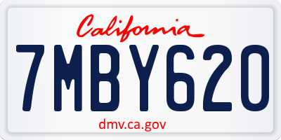 CA license plate 7MBY620