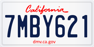 CA license plate 7MBY621