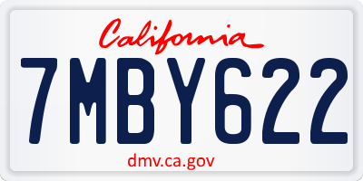 CA license plate 7MBY622