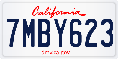 CA license plate 7MBY623