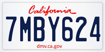 CA license plate 7MBY624
