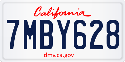 CA license plate 7MBY628