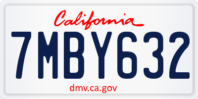 CA license plate 7MBY632