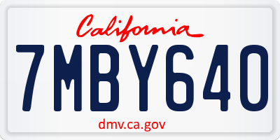 CA license plate 7MBY640
