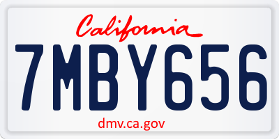 CA license plate 7MBY656