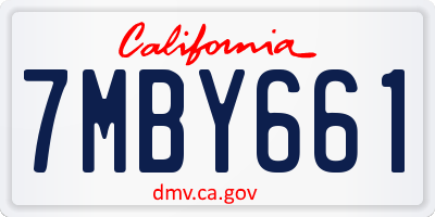 CA license plate 7MBY661