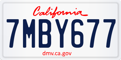 CA license plate 7MBY677