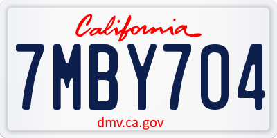 CA license plate 7MBY704