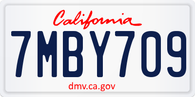 CA license plate 7MBY709