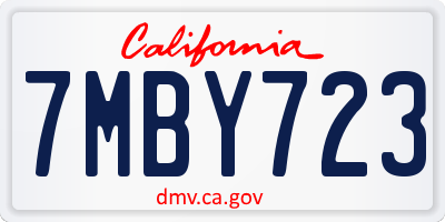 CA license plate 7MBY723