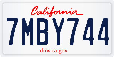 CA license plate 7MBY744