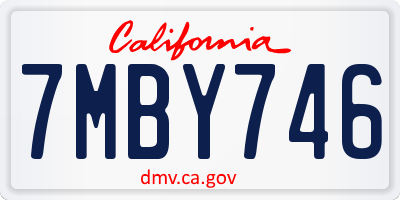 CA license plate 7MBY746