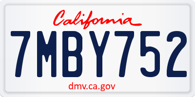 CA license plate 7MBY752