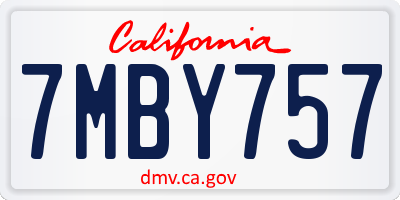 CA license plate 7MBY757