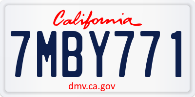 CA license plate 7MBY771