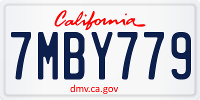 CA license plate 7MBY779