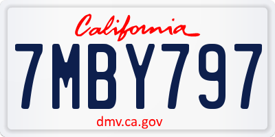 CA license plate 7MBY797