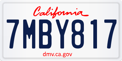 CA license plate 7MBY817