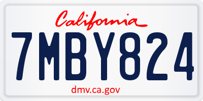 CA license plate 7MBY824