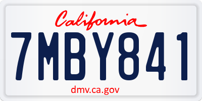 CA license plate 7MBY841