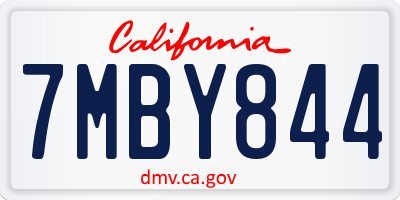CA license plate 7MBY844