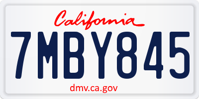 CA license plate 7MBY845
