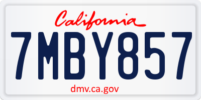 CA license plate 7MBY857