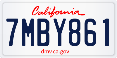 CA license plate 7MBY861