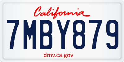 CA license plate 7MBY879