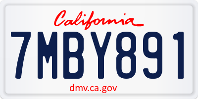 CA license plate 7MBY891
