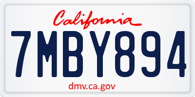 CA license plate 7MBY894