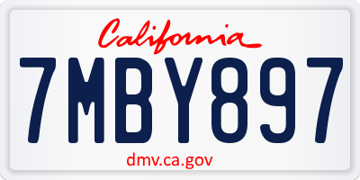 CA license plate 7MBY897