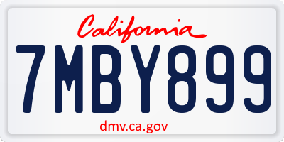CA license plate 7MBY899