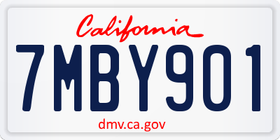 CA license plate 7MBY901