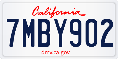 CA license plate 7MBY902